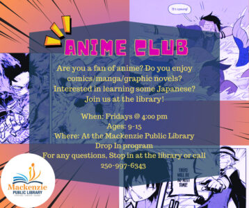 Anime Club  Mackenzie Public Library